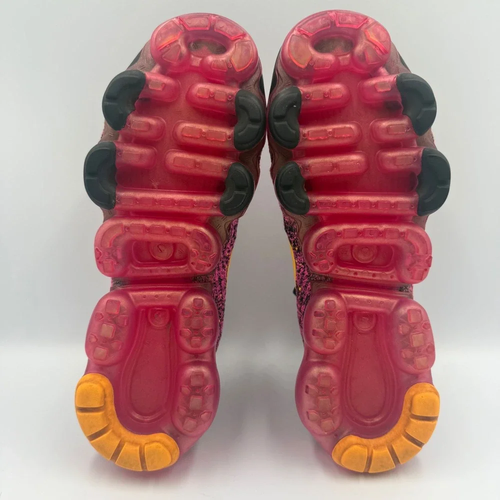 Nike Air VaporMax 3.0 Womens Size 8 Running Shoes Flyknit AJ6910-600 Pink Yellow